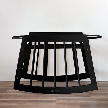 Modern Rocking Moses Bassinet Stand with brake Black