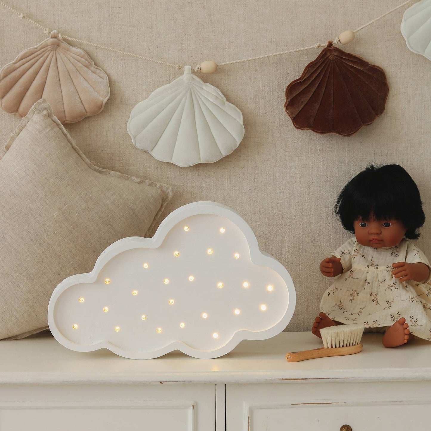 Little Lights Cloud Lamp Wooden Nursery Night Light