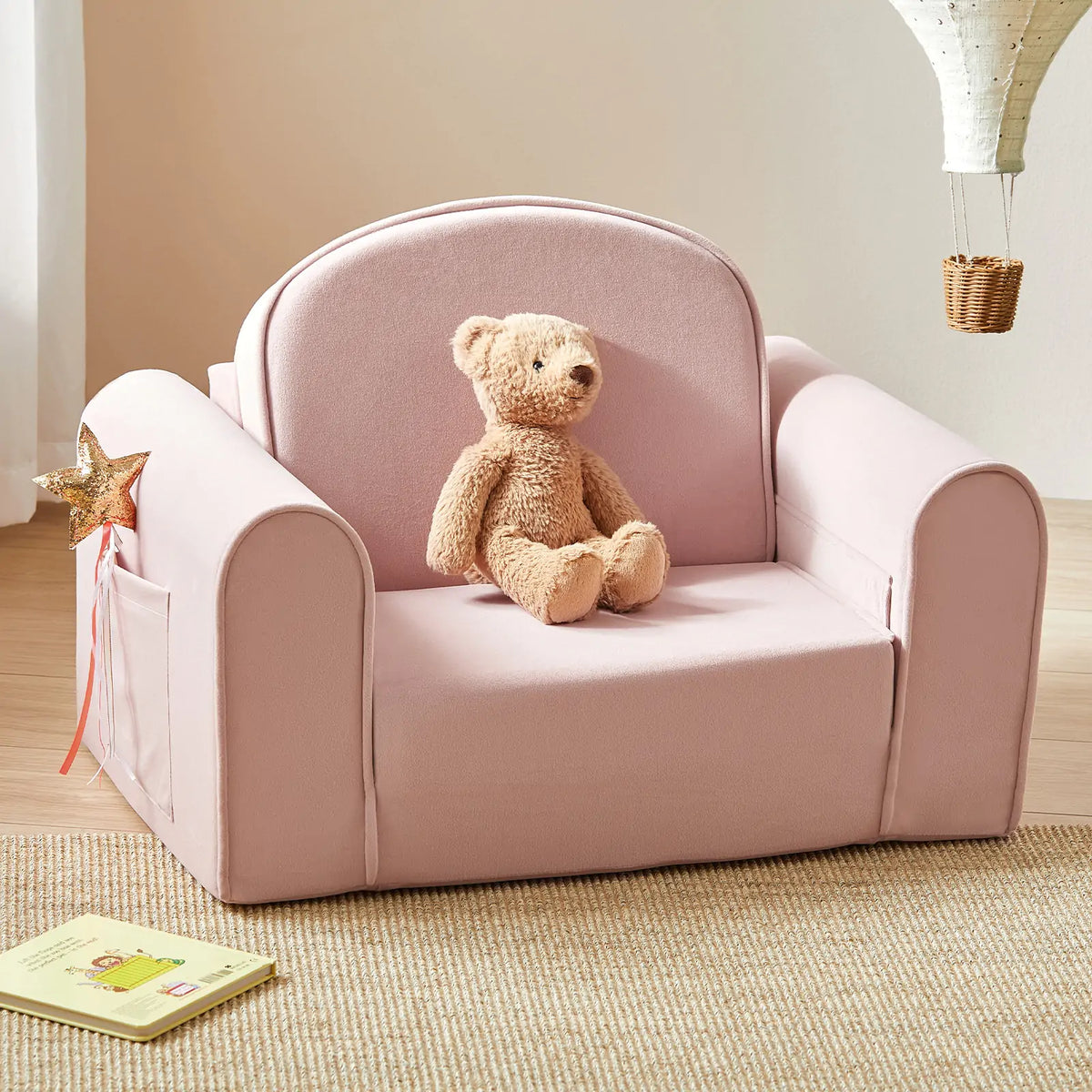 Tiny Land GentleSnug Plush Kids Chair in Sage Green