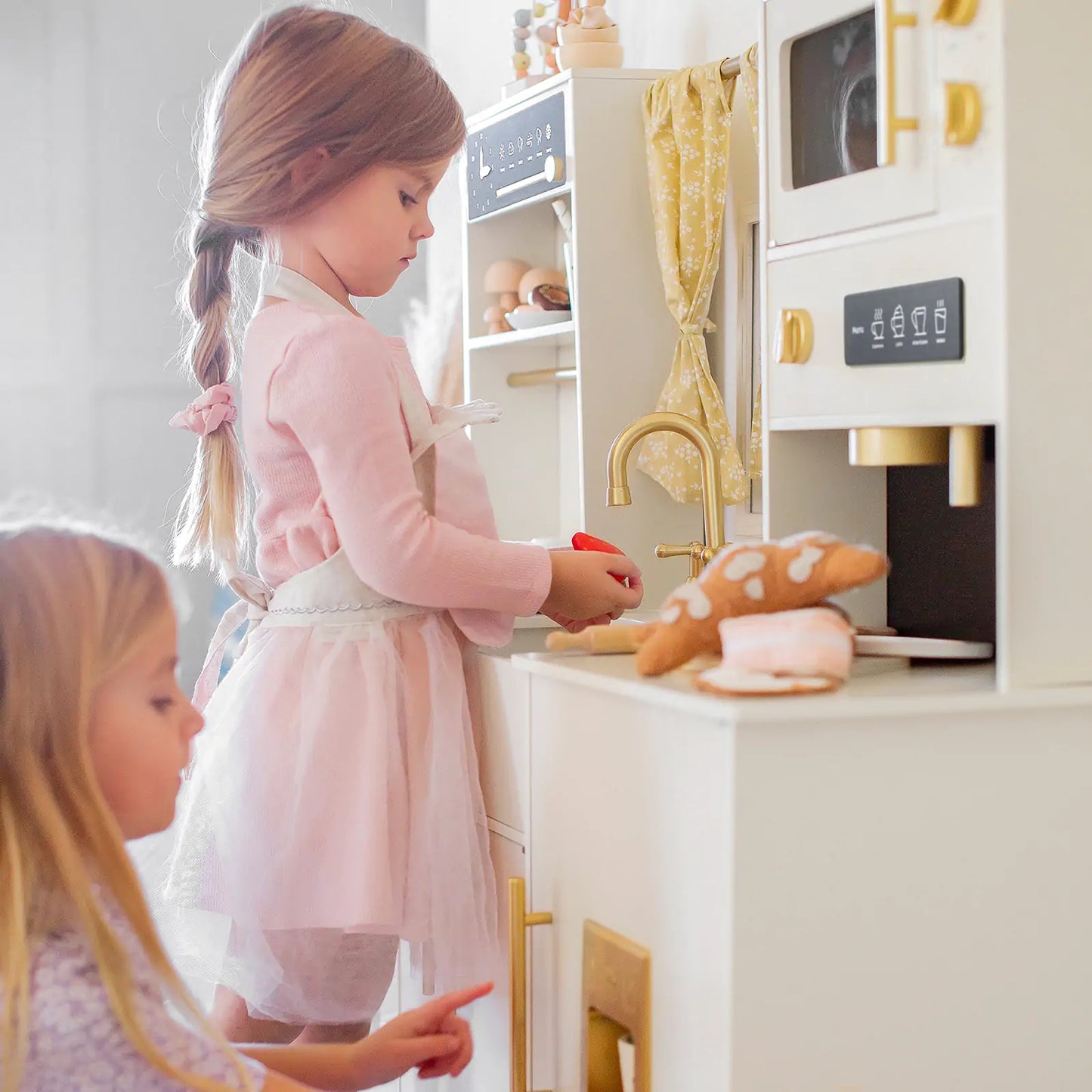 Tiny Land Iconic Wooden Play Kitchen Cream for Kids