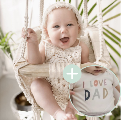 Macrame Swing & Love Dad Bodysuit Bundle